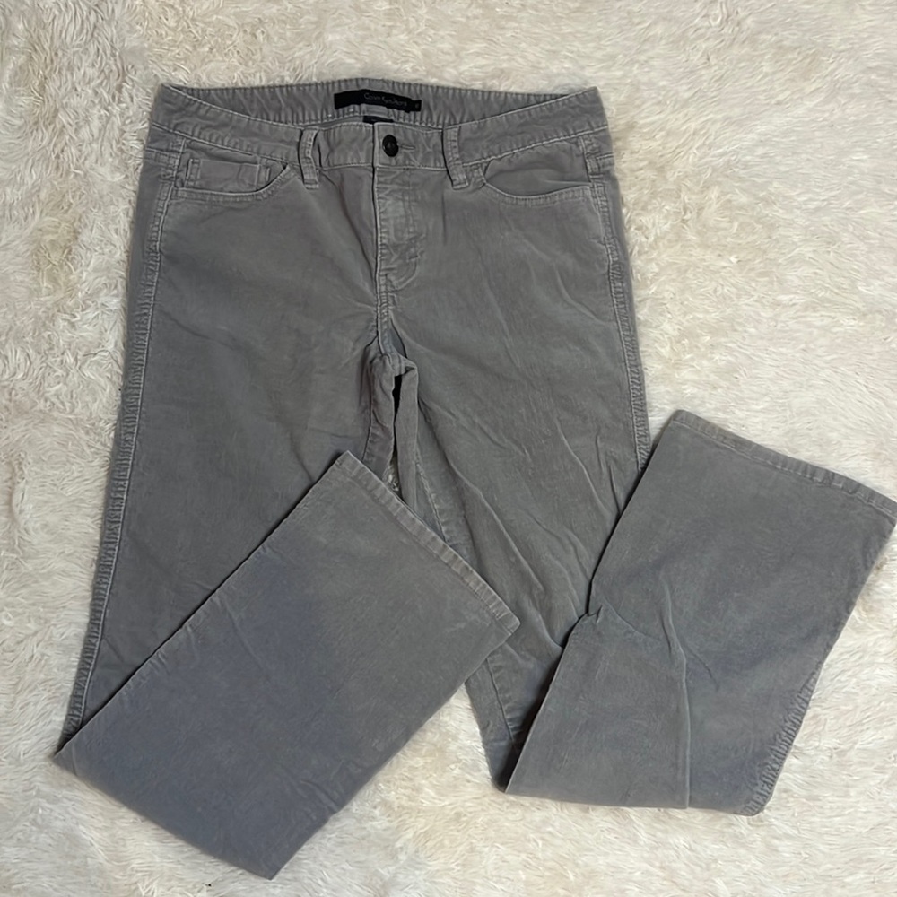 Calvin Klein Gray Corduroy Stretch Pants - Size 10 - D1